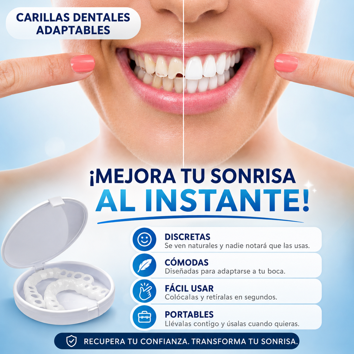 🦷 ¡Recupera la confianza de sonreír en segundos!. 🎉